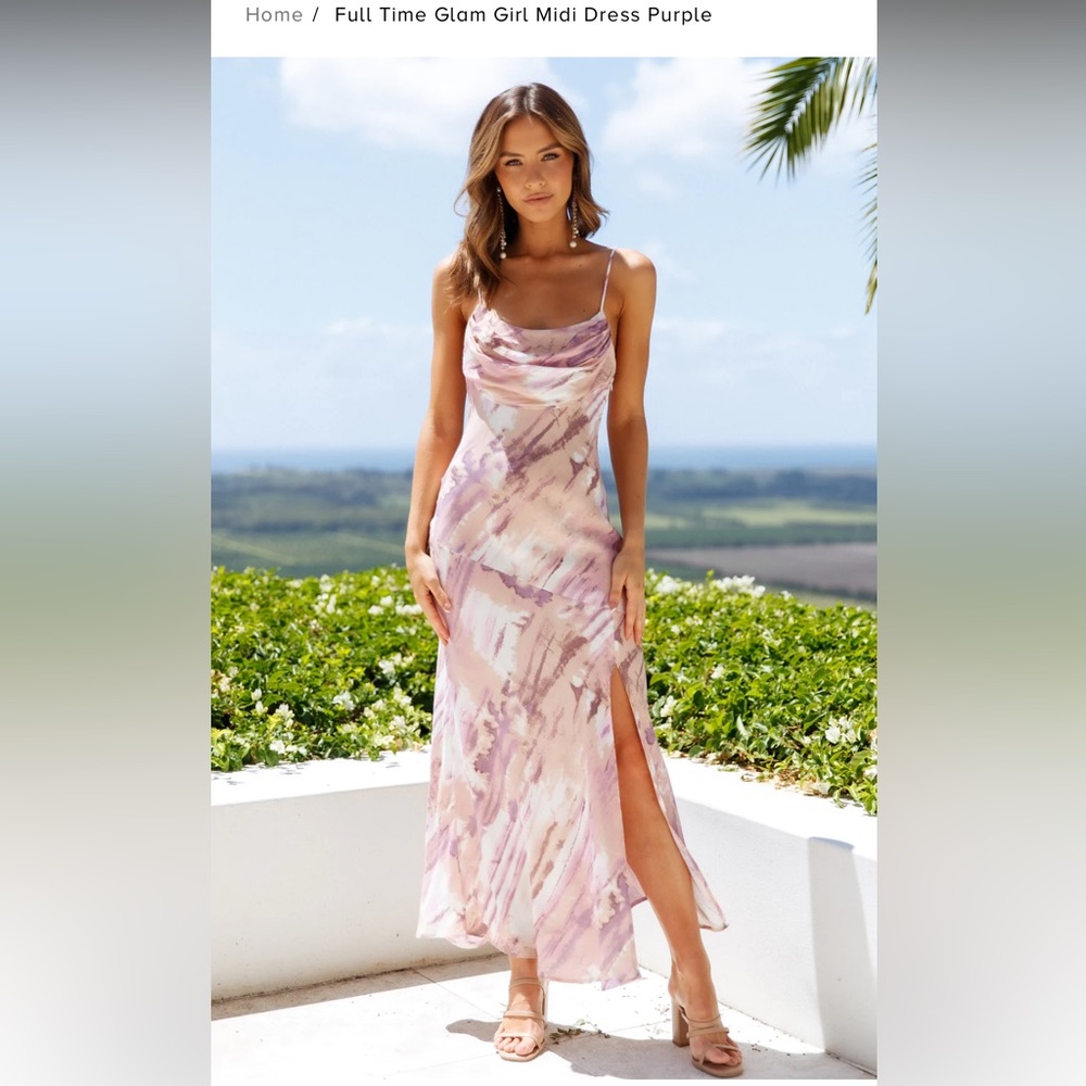 Hello Molly Full Time Glam Girl Midi Dress Purple